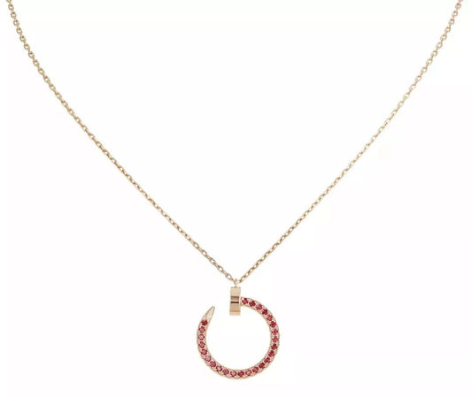 [Amore]JUSTE NECKLACE GOLD RED DIAMONDS