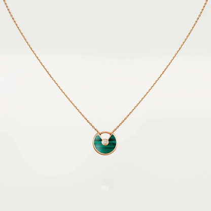 [Amore]AMULETTE ROSE GOLD MALACHITE NECKLACE