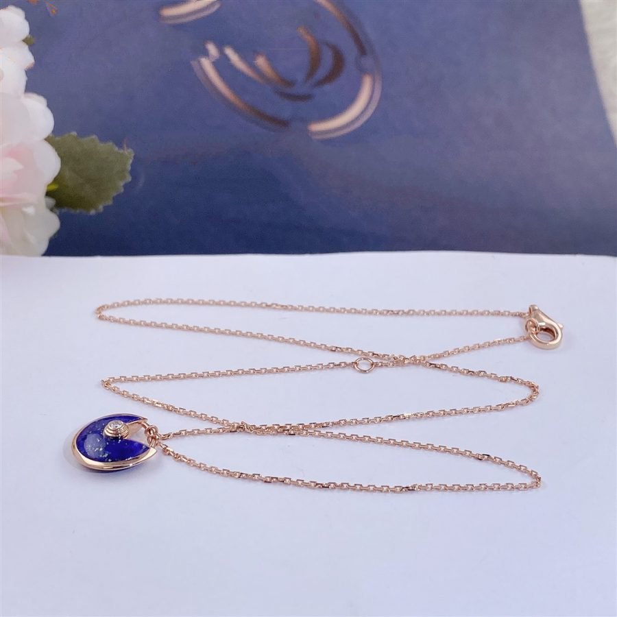 [Amore]AMULETTE ROSE GOLD AGATE NECKLACE