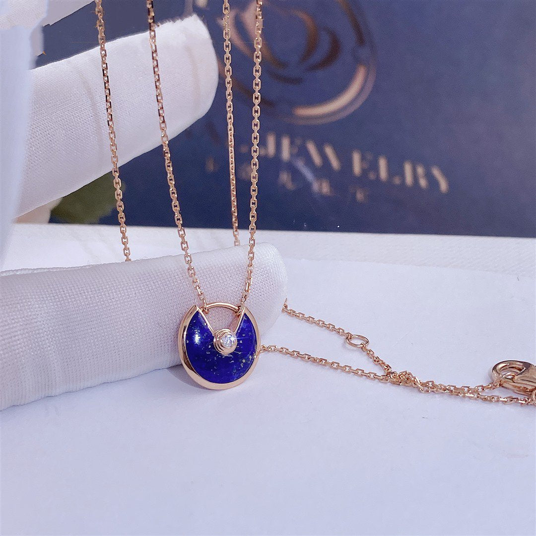 [Amore]AMULETTE ROSE GOLD AGATE NECKLACE