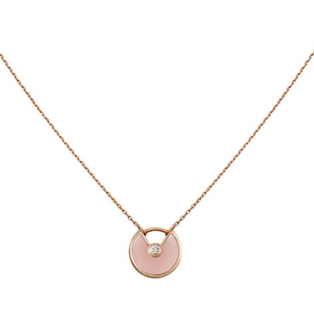 [Amore]AMULETTE ROSE GOLD PINK MOP NECKLACE