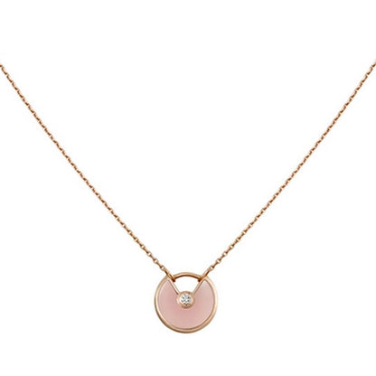 [Amore]AMULETTE ROSE GOLD PINK MOP NECKLACE