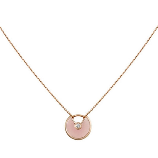 [Amore]AMULETTE ROSE GOLD PINK MOP NECKLACE