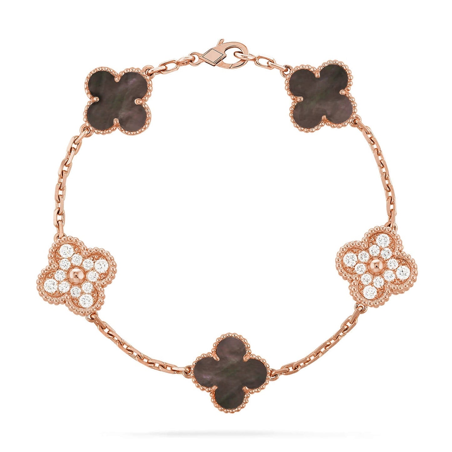 [Amore] CLOVER 5 MOTIF GRAY MOP BRACELET COLLECTION