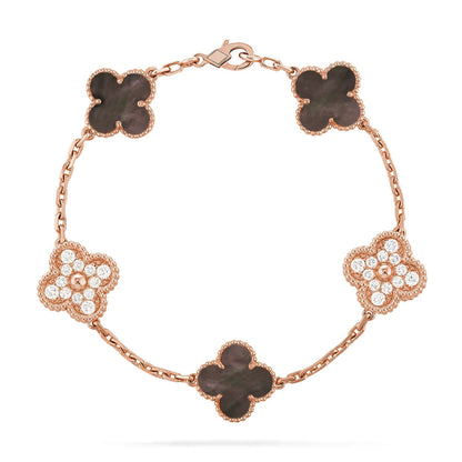 [Amore] CLOVER 5 MOTIF GRAY MOP BRACELET COLLECTION