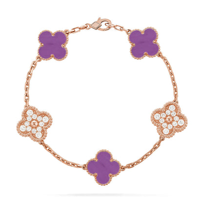 [Amore] CLOVER 5 MOTIF VIOLET BRACELET COLLECTION