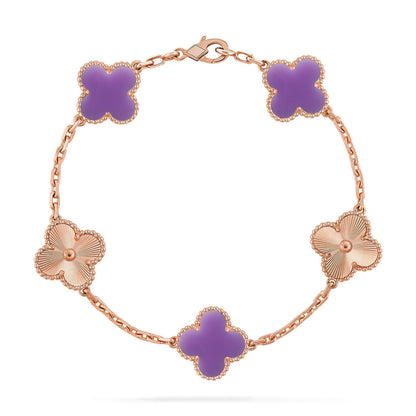 [Amore]CLOVER 5 MOTIF LIGHT PURPLE BRACELET COLLECTION