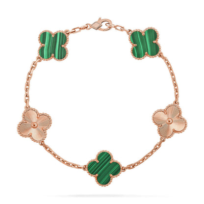 [Amore] CLOVER 5 MOTIF MALACHITE BRACELET COLLECTION