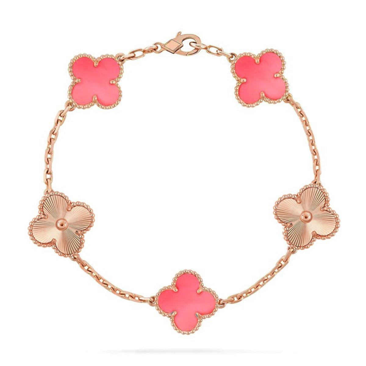 [Amore] CLOVER 5 MOTIFS  PINK MOP BRACELET COLLECTION