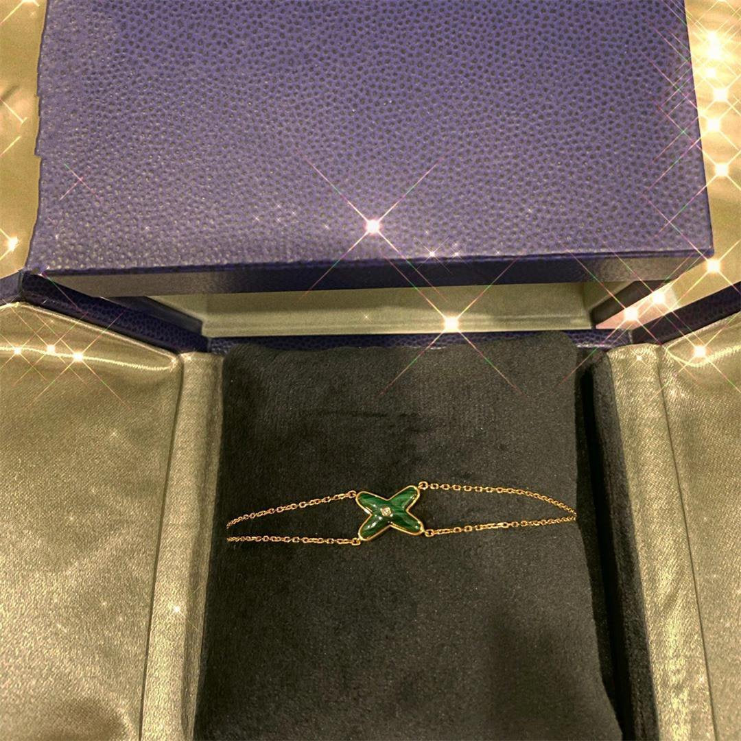 [Amore]JEUX BRACELET MALACHITE PINK GOLD 1 DIAMOND