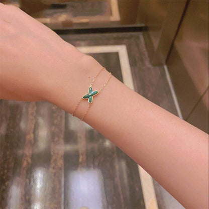 [Amore]JEUX BRACELET MALACHITE PINK GOLD 1 DIAMOND