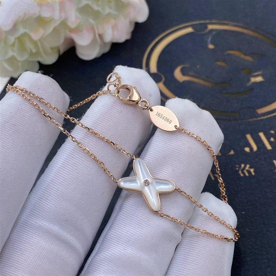 [Amore]JEUX BRACELET WHITE MOP PINK GOLD 1 DIAMOND