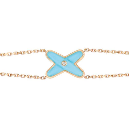 [Amore]JEUX BRACELET TURQUOISE PINK GOLD 1 DIAMOND