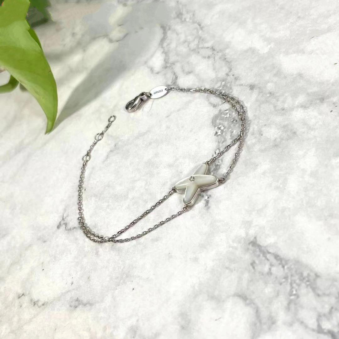 [Amore]JEUX BRACELET WHITE MOP SILVER 1 DIAMOND