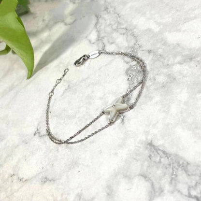 [Amore]JEUX BRACELET WHITE MOP SILVER 1 DIAMOND