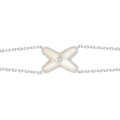 [Amore]JEUX BRACELET WHITE MOP SILVER 1 DIAMOND