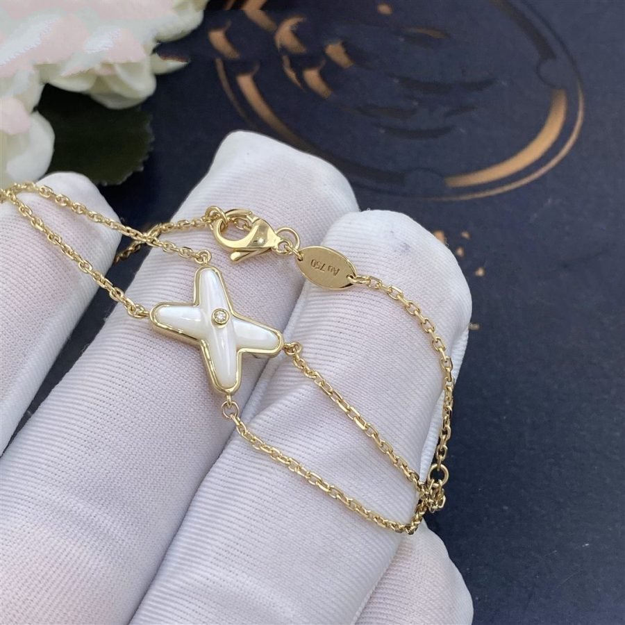 [Amore]JEUX BRACELET WHITE MOP GOLD 1 DIAMOND