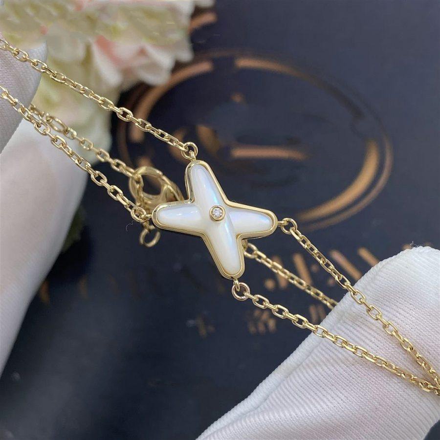 [Amore]JEUX BRACELET WHITE MOP GOLD 1 DIAMOND