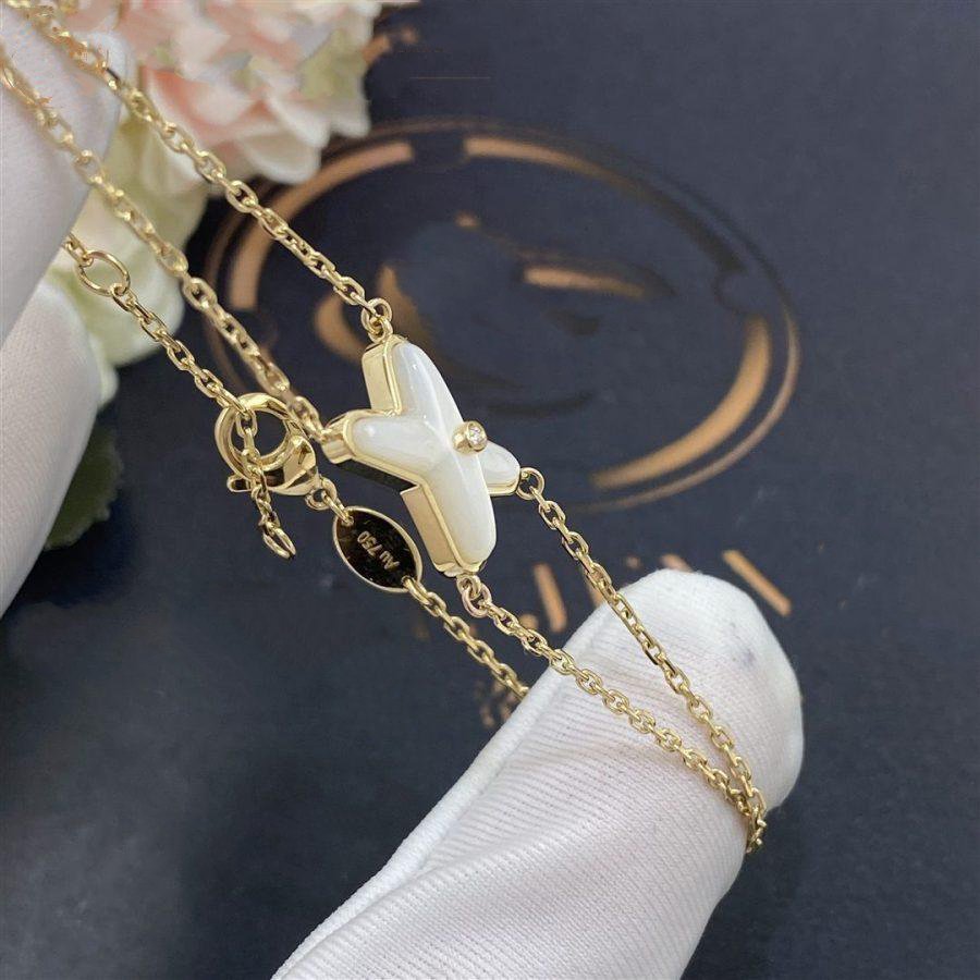 [Amore]JEUX BRACELET WHITE MOP GOLD 1 DIAMOND
