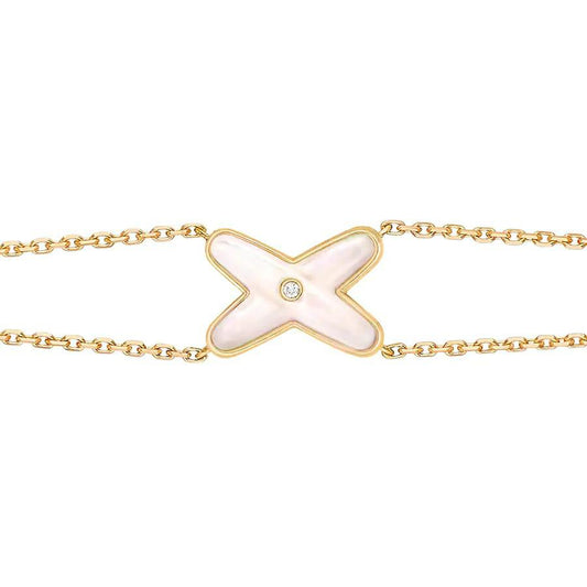 [Amore]JEUX BRACELET WHITE MOP GOLD 1 DIAMOND