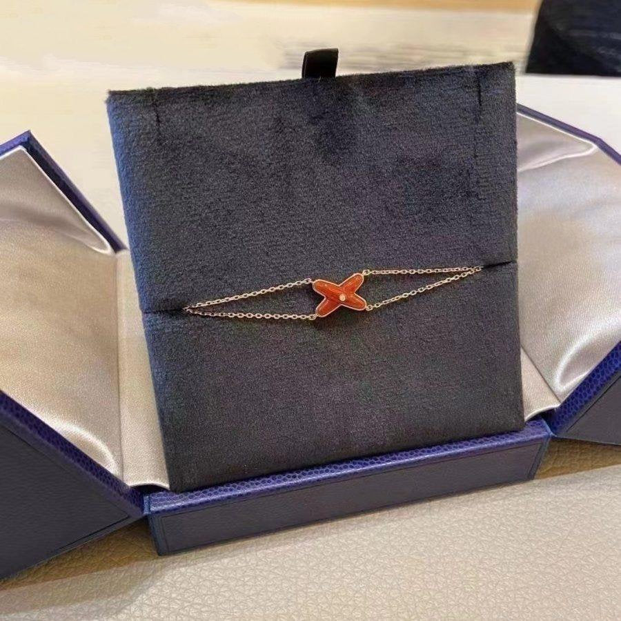 [Amore]JEUX BRACELET CARNELIAN PINK GOLD 1 DIAMOND