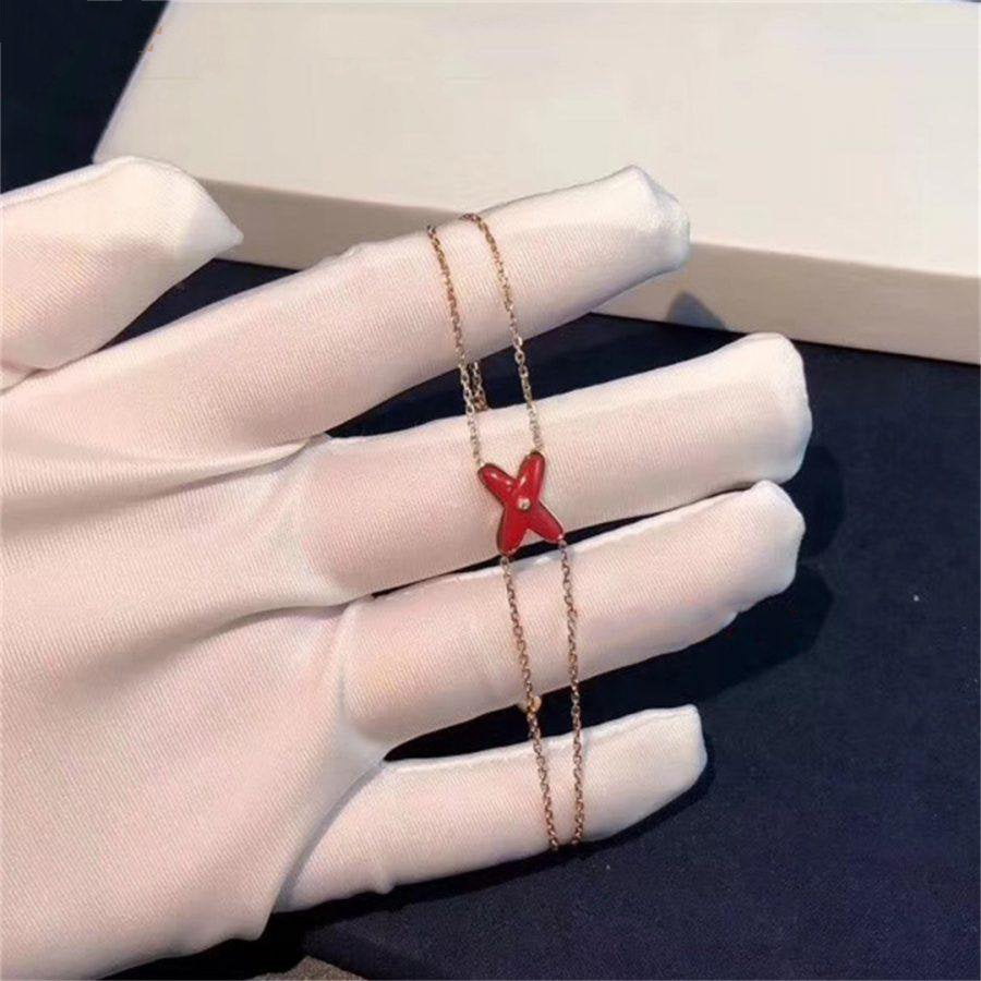 [Amore]JEUX BRACELET CARNELIAN PINK GOLD 1 DIAMOND