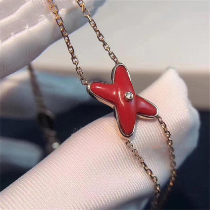 [Amore]JEUX BRACELET CARNELIAN PINK GOLD 1 DIAMOND