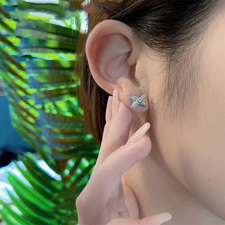[Amore]JEUX DE SILVER DIAMOND EARRINGS