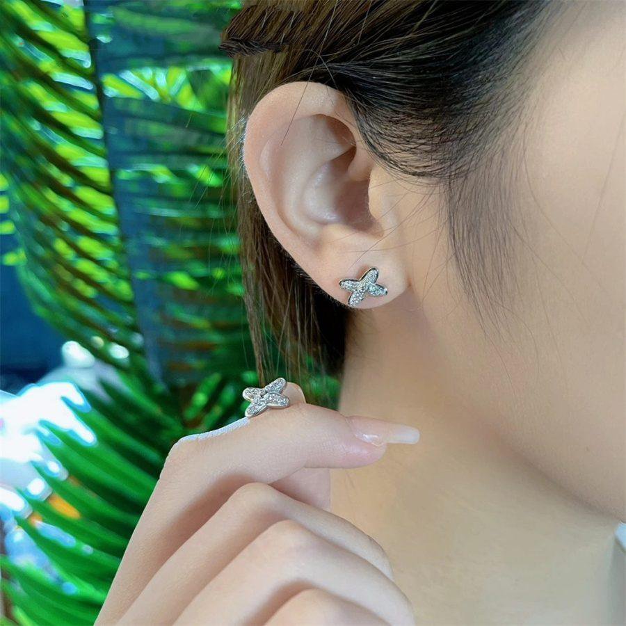 [Amore]JEUX DE SILVER DIAMOND EARRINGS