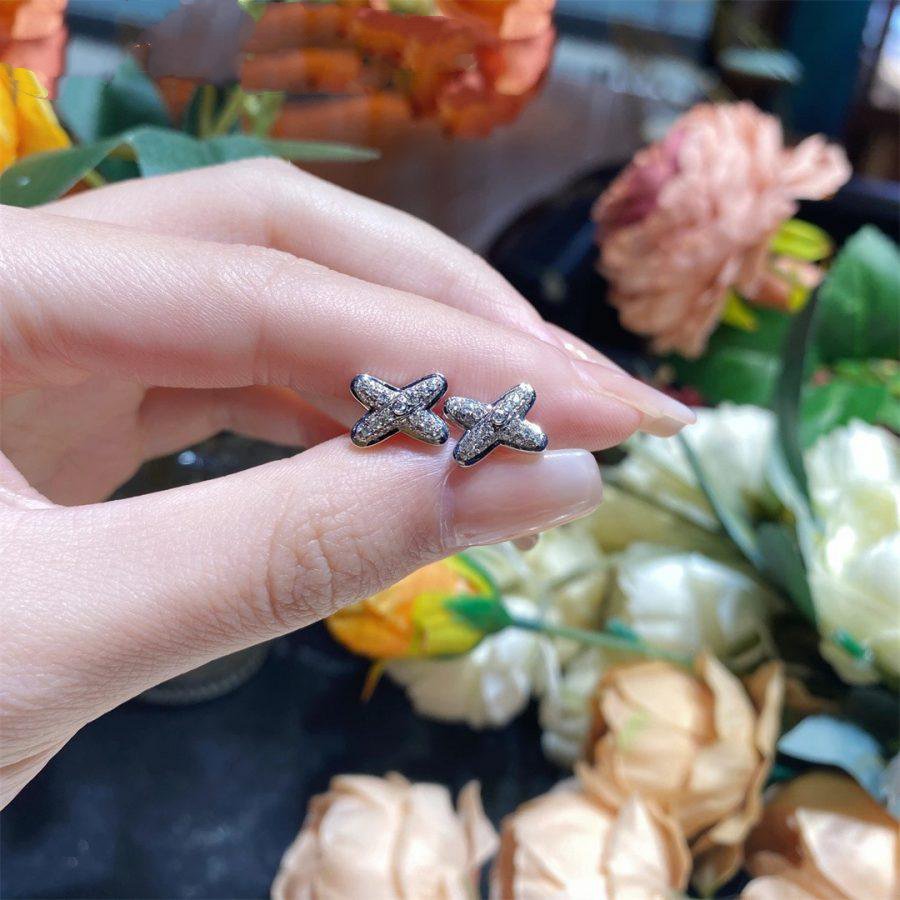 [Amore]JEUX DE SILVER DIAMOND EARRINGS