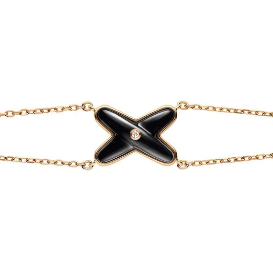 [Amore]JEUX BRACELET ONYX PINK GOLD 1 DIAMOND