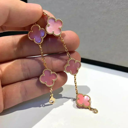 [Amore] CLOVER 5 MOTIFS  PINK MOP BRACELET COLLECTION