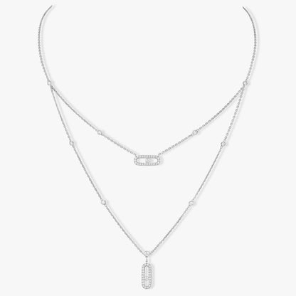[Amore]MOVE 2 ROW DIAMOND NECKLACE