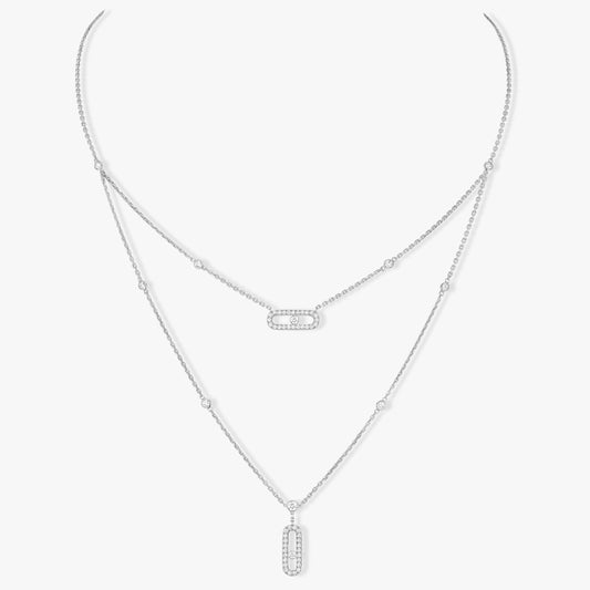 [Amore]MOVE 2 ROW DIAMOND NECKLACE