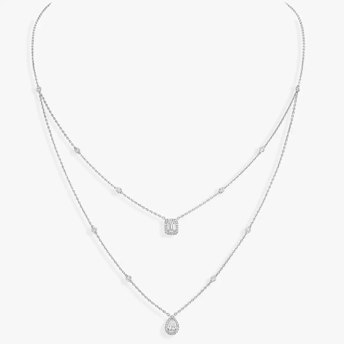 [Amore]Diamond Necklace My Twin 2 Rows