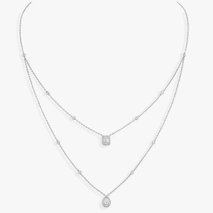 [Amore]Diamond Necklace My Twin 2 Rows