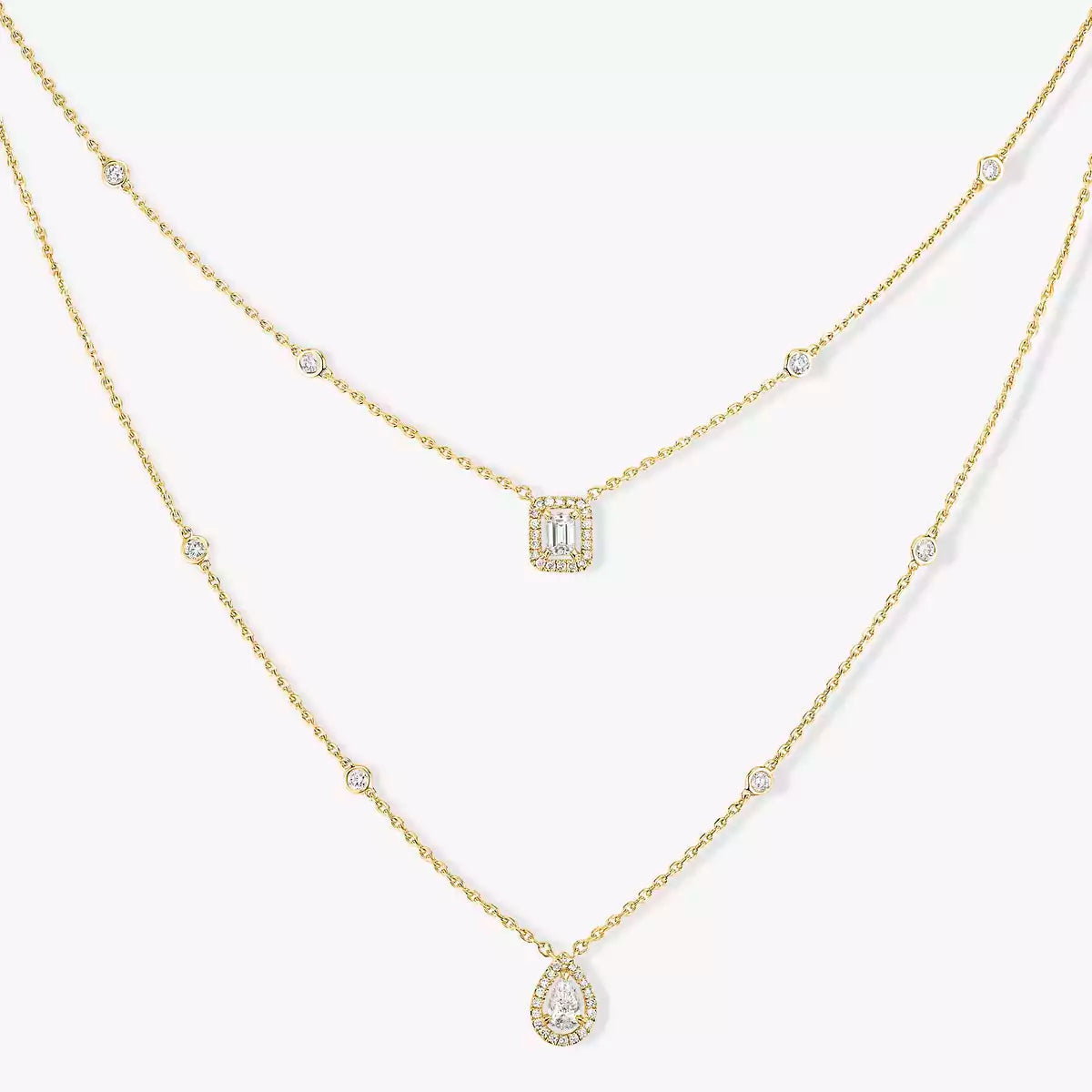 [Amore]Diamond Necklace My Twin 2 Rows