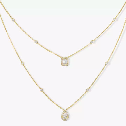 [Amore]Diamond Necklace My Twin 2 Rows