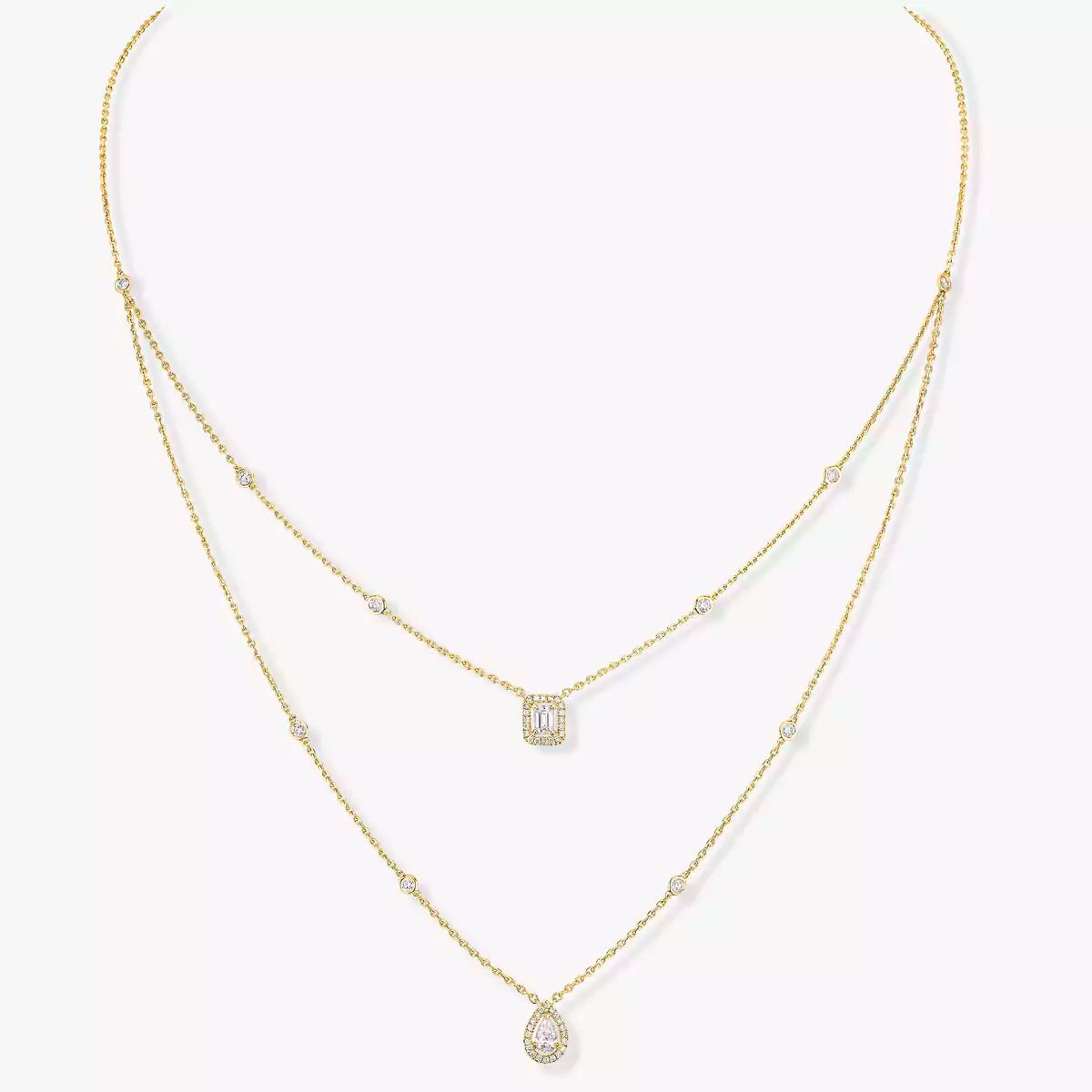 [Amore]Diamond Necklace My Twin 2 Rows