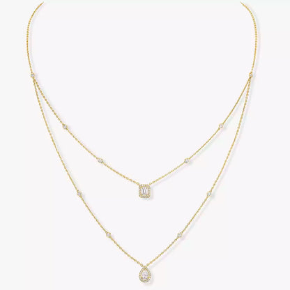 [Amore]Diamond Necklace My Twin 2 Rows