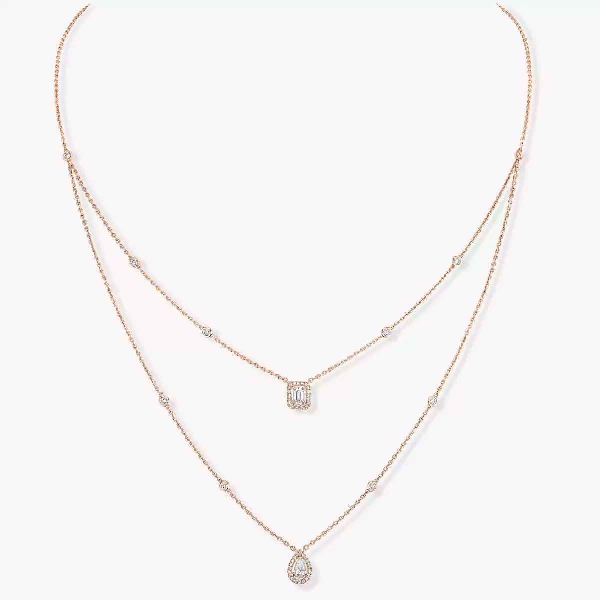 [Amore]Diamond Necklace My Twin 2 Rows