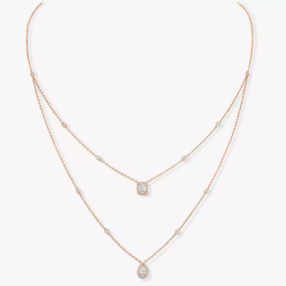 [Amore]Diamond Necklace My Twin 2 Rows