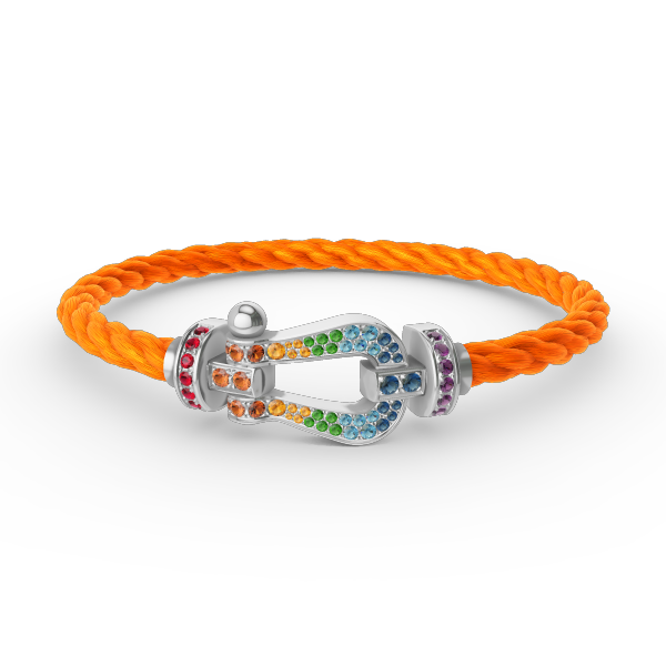 [Amore]FORC LARGE HORSESHOE  COLORED DIAMOND BRACELET SILVER