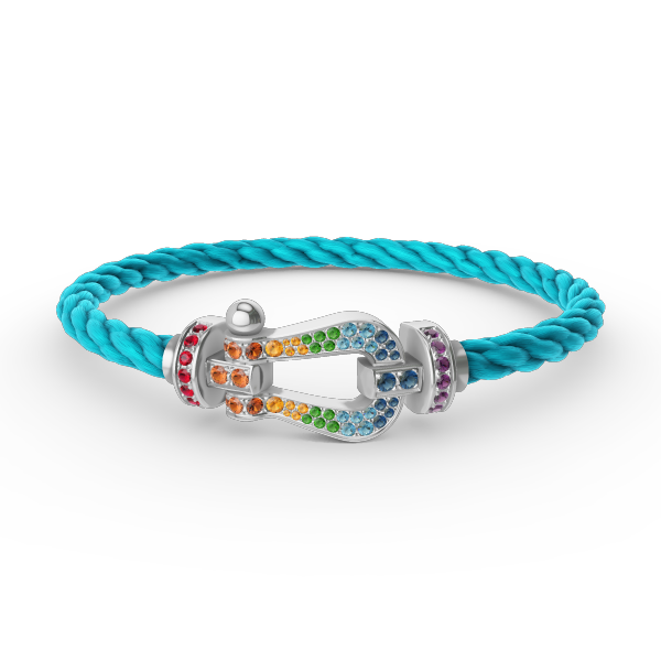 [Amore]FORC LARGE HORSESHOE  COLORED DIAMOND BRACELET SILVER