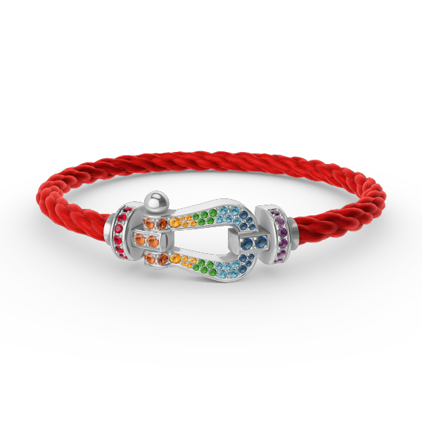 [Amore]FORC LARGE HORSESHOE  COLORED DIAMOND BRACELET SILVER