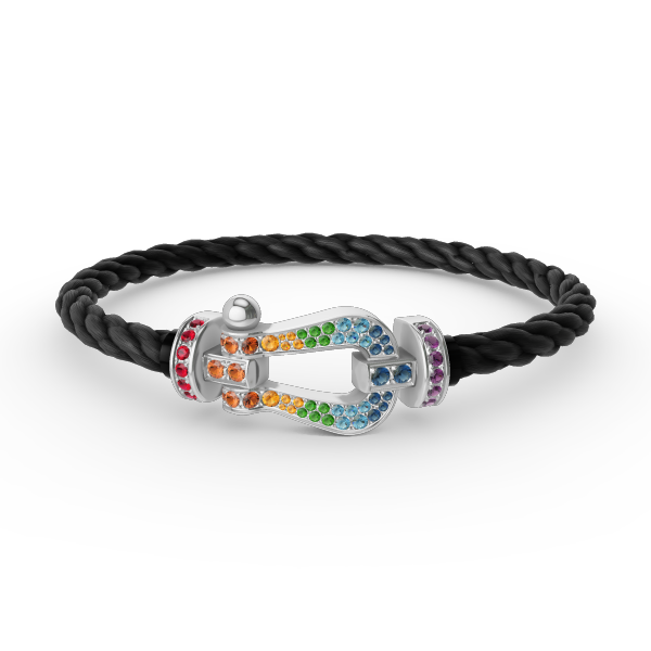 [Amore]FORC LARGE HORSESHOE  COLORED DIAMOND BRACELET SILVER