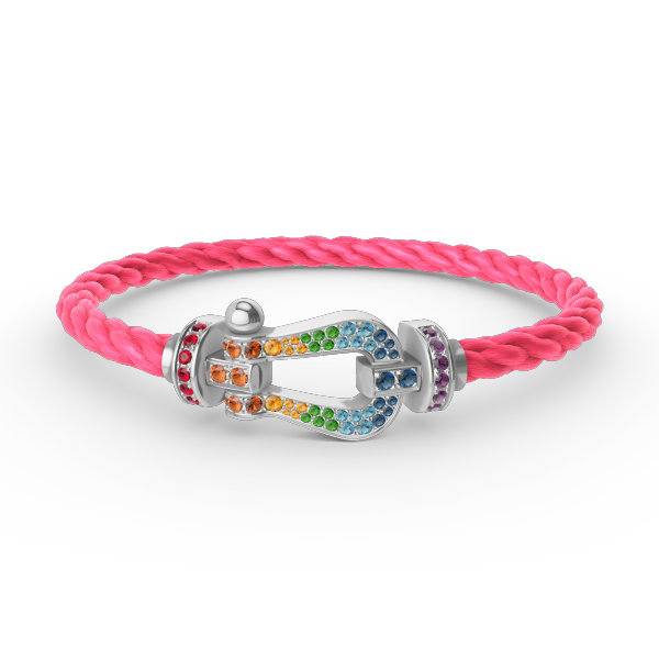 [Amore]FORC LARGE HORSESHOE  COLORED DIAMOND BRACELET SILVER