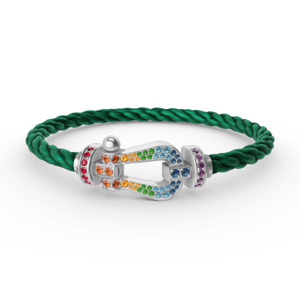 [Amore]FORC LARGE HORSESHOE  COLORED DIAMOND BRACELET SILVER