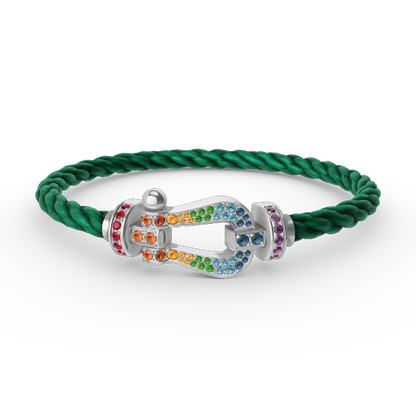 [Amore]FORC LARGE HORSESHOE  COLORED DIAMOND BRACELET SILVER