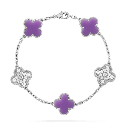 [Amore]CLOVER 5 MOTIF LIGHT PURPLE BRACELET COLLECTION